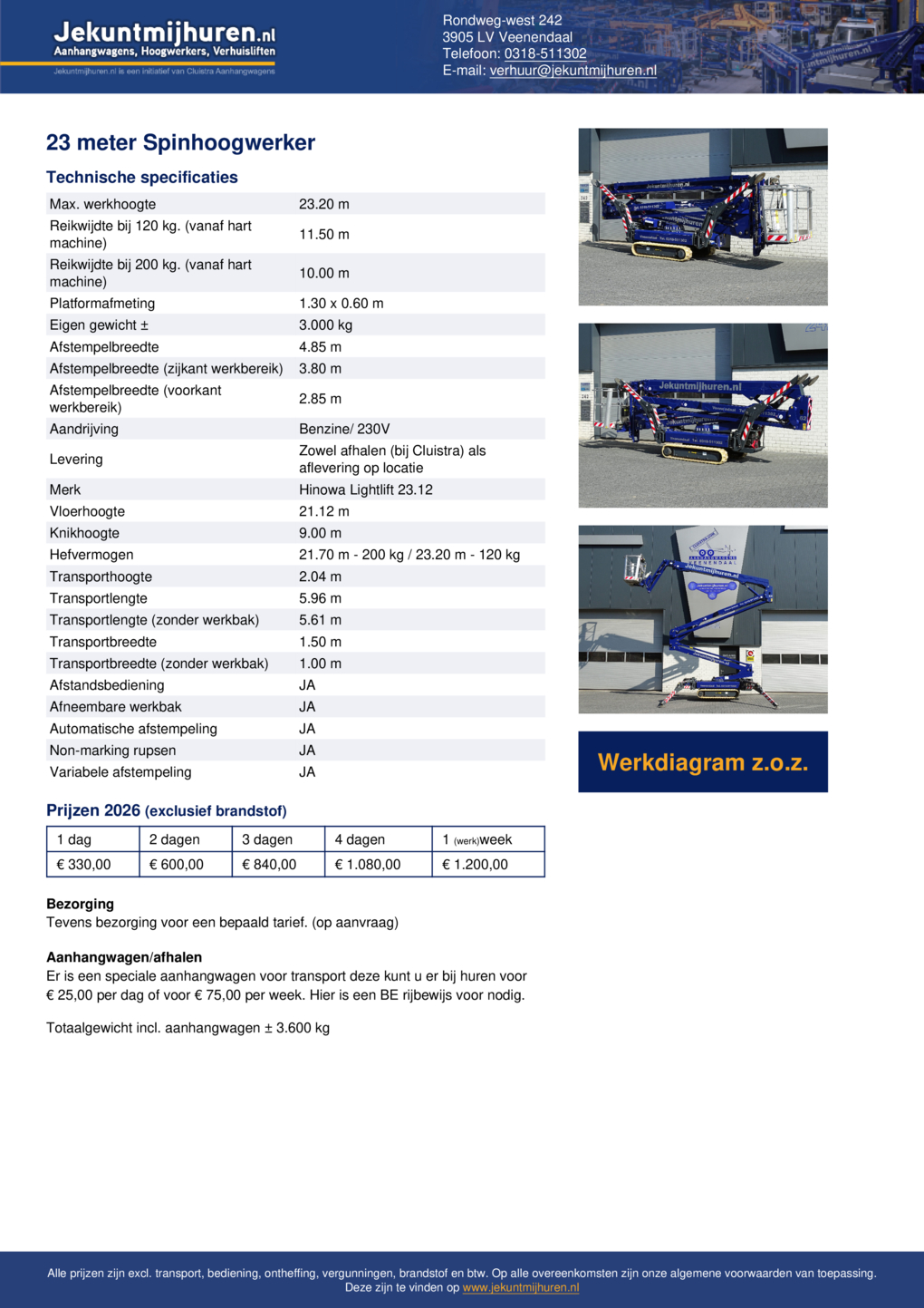 Spinhoogwerker 23 meter